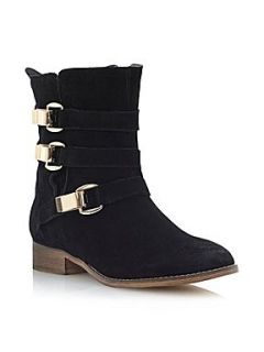 Steve Madden Haggle suede buckle slouch boots Black Suede