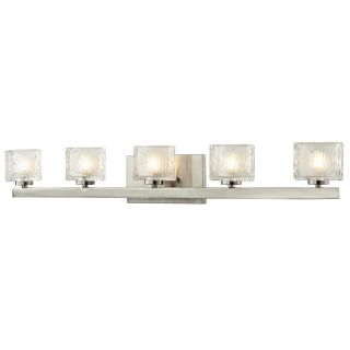Rai Brushed Nickel 5 light Vanity Light With Clear Glass