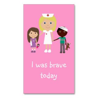 100 Nurse, Children & Teddy Bear Bravery Bookmarks Business Card Template