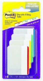 6PK 3M 686F1 Post it Durable Note Tab Asst 4Pk  Sticky Note Pads 