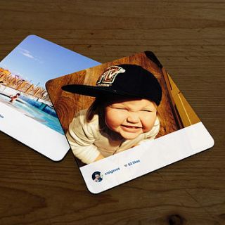 set of four personalised instagram coasters by paperhappy