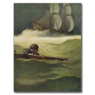 Vintage Pirates; Wreck of the Covenant, NC Wyeth Post Card