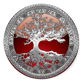 [500] Celtic Tree of Life [Silver] Stickers