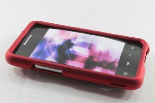 LG Optimus Elite LS696 Hard Case Cover for Metallic Red Cell Phones & Accessories