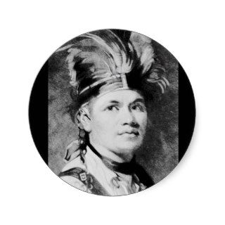 Brant   Joseph / Mohawk Indian Chief Round Sticker