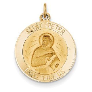 14k Saint Peter Medal Pendant   Measures 23.3x26.1mm   JewelryWeb Jewelry