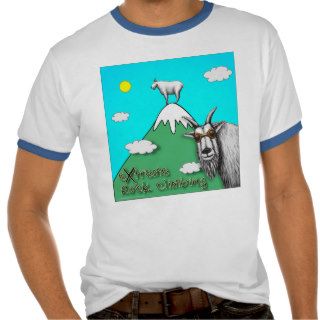 Extreme Rock Climbing Goats Ringer T Shirts