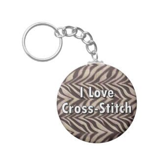 I Love Cross Stitch Keychain