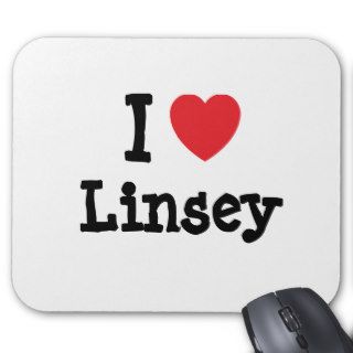 I love Linsey heart T Shirt Mouse Mats