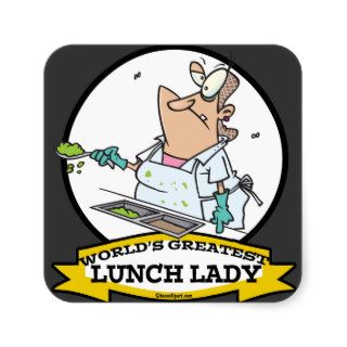 WORLDS GREATEST LUNCH LADY CARTOON STICKER