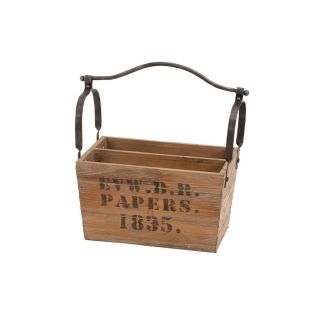 Stamped Letters Wooden Magazine Holder