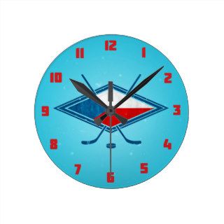 Czech Republic Hockey Flag Clock, Hokej
