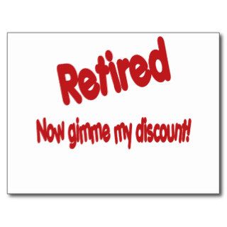 Funny Retirement Saying Post Cards