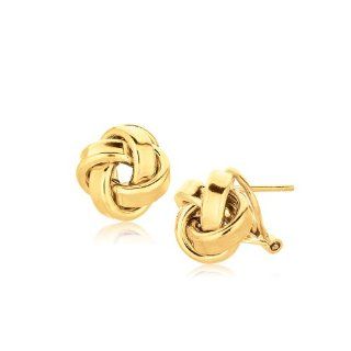 14K Yellow Gold Love Knot Stud Earrings Jewelry