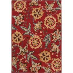 Meticulously Woven Contemporary Red Floral Poppy Rug (2'2 x 3') Accent Rugs