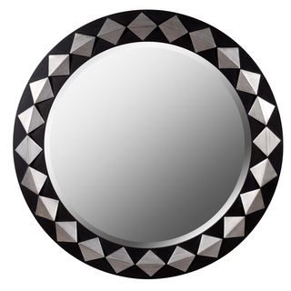 Diamond Framed Round Wall Mirror