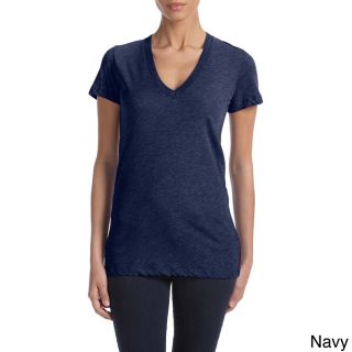 Bella Bella Womens Triblend Deep V neck T shirt Navy Size XXL (18)