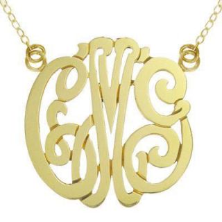 Monogram Pendant in Sterling Silver with 24K Gold Plate (3 Initials