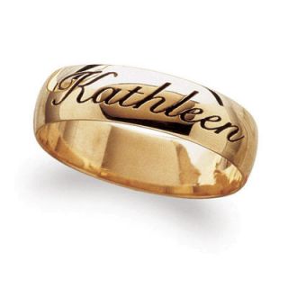18K Gold Plate Engraved 5.0mm Wedding Band (12 Characters)   Zales