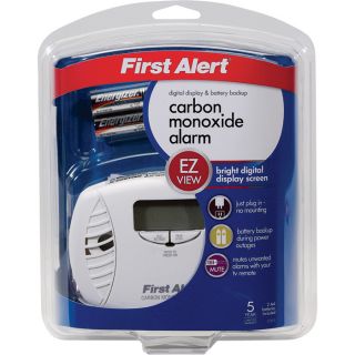 First Alert Carbon Monoxide Alarm with Digital Display — 3-Pk., Plug-In with Battery Backup, Model# CO615  Gas Detection