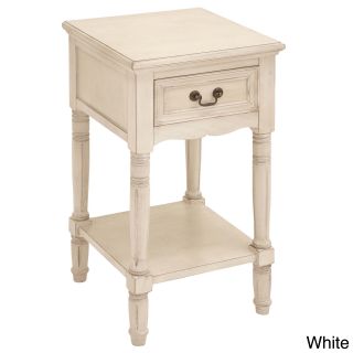 Casa Cortes Antiqued White Solid Wood Night Stand