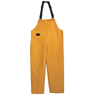 Boss Yellow Lined Bibs — 50mm, Size XL, Model# 3PR0501YXL  Rain Coat Pants   Bibs