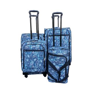 Jourdan Blue Paisley 4 piece Spinner Luggage Set