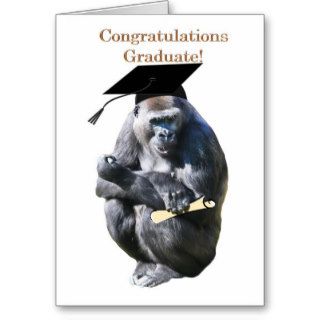 Congratulations Graduate, Funny Gorilla Card