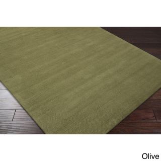 Surya Carpet, Inc. Hand loomed Jasper Solid Casual Area Rug (76 X 96) Green Size 76 x 96