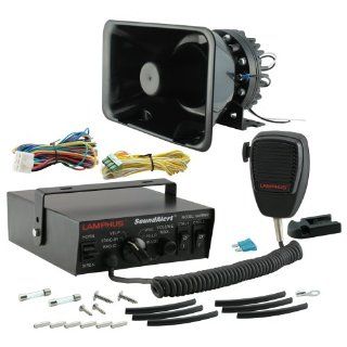 LAMPHUS SoundAlert 100 Watt 6 Mode Emergency Vehicle Warning Siren Speaker PA System Set w/ Handheld Microphone & 2x 15A Light Control Switches Automotive