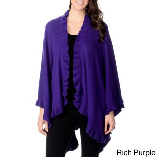 Ply Cashmere Womens Ruffled Collar Wrap (one Size)