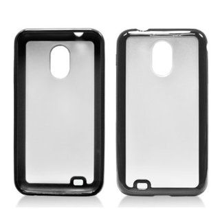 TPU Clear/ Black Faceplate Hard Plastic Protector Snap On Cover Case For Samsung Epic 4G Touch D710 Cell Phones & Accessories