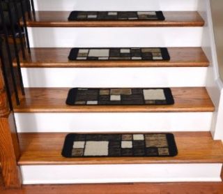 Washable Carpet Stair Treads   Hop Scotch Chocolate