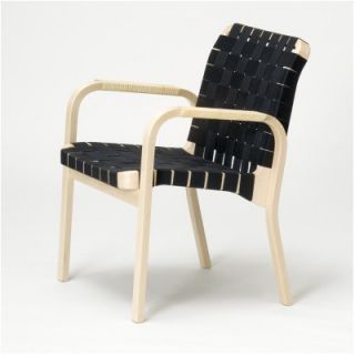 Artek 45 Arm Chair ARK1206 Upholstery Quilted Black Leather