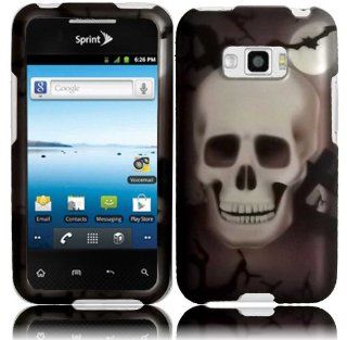 White Cross Skull Design Hard Case Cover for LG Optimus Elite LS696 Cell Phones & Accessories