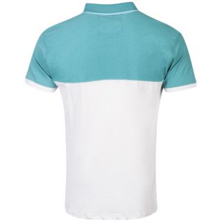 Soul Star Mens Blk Polo Shirt   White/Turquoise      Clothing