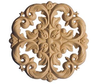 Art For Everyday APL DRS3 Carved Acanthus Rosette Paint Grade   Wood Moldings And Trims  