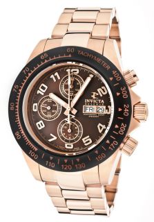 Invicta 10939  Watches,Mens Speedway/Reserve Auto Chrono Brown Dial 18k Rose Gold Plated SS, Chronograph Invicta Automatic Watches