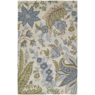 Hand tufted Lawrence Sandy Blue Floral Wool Rug (5 X 79)