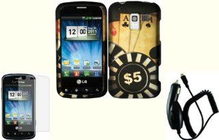 Ace Poker Design Hard Case Cover+LCD Screen Protector+Car Charger for LG Enlighten VS700 Optimus Slider LS700 VM701 Optimus Q L55C Cell Phones & Accessories