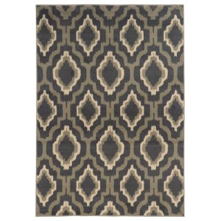Ikat Lattice Charcoal/ Taupe Accent Rug (110 X 210)