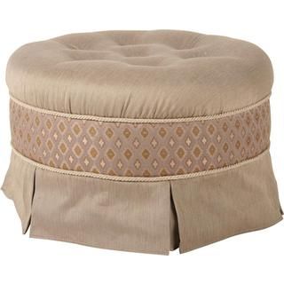 Biltmore Golden Taupe Round Upholstered Ottoman