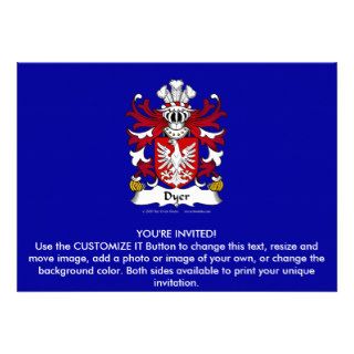 Dyer Family Crest 2 Custom Invitations