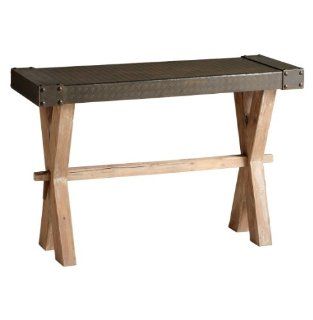 Shop Industrial Style Solid Wood and Raw Iron Rustic Console Table at the  Furniture Store. Find the latest styles with the lowest prices from Home Decor Source