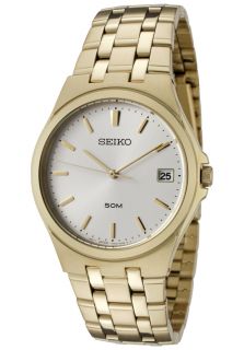Seiko SGEF14P1  Watches,Mens Silver Dial Gold Tone Stainless Steel, Casual Seiko Quartz Watches