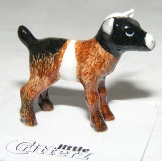 GOAT PYGMY Kid "Chiumbo" Brn/Wht/Blk YEAR OF THE GOAT n CHINESE ZODIAC Series w/Story MINIATURE Porcelain LITTLE CRITTERZ LC704   Collectible Figurines