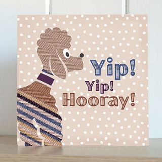 stripey poodles birthday card by pennychoo