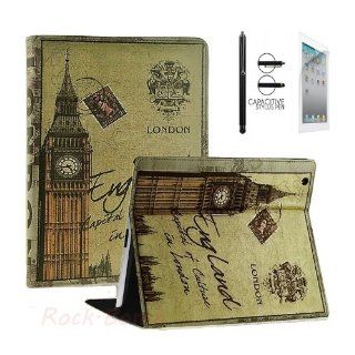 Snap on Cover Fits Apple iPad2 iPad3 iPad4 Big Ben Retro Classic Book Smart +Stylus+Film (Does not fit iPad 1) Cell Phones & Accessories