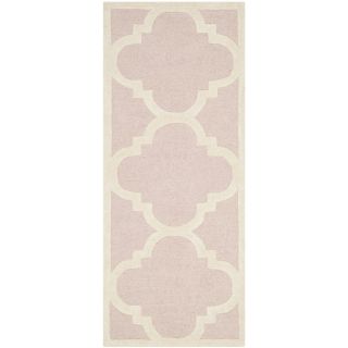 Safavieh Handmade Moroccan Cambridge Light Pink/ Ivory Wool Rug (26 X 10)