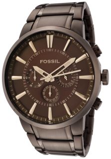 Fossil FS4357  Watches,Mens Chronograph Brown Dial Brown Ion Plated Stainless Steel, Chronograph Fossil Quartz Watches